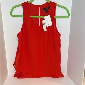 Banana Republic Red Asymmetrical Ruffled Tank Top